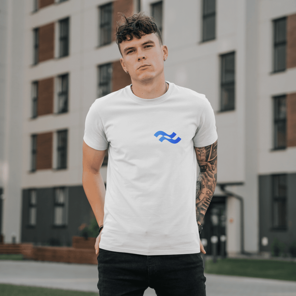 Free Man T-Shirt With Tatto Mockup-min